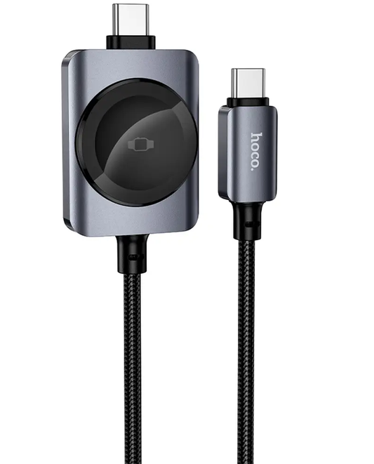 Nabíjací kábel USB-C - USB-C HOCO CW66 2v1, 100W, 1,2 m, čierny