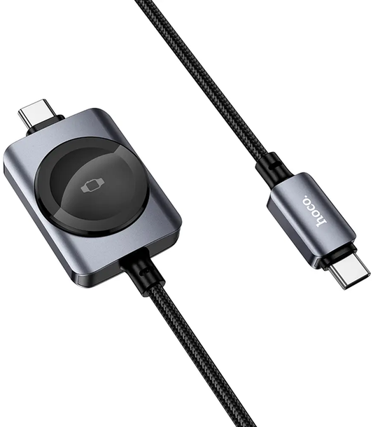 Nabíjací kábel USB-C - USB-C HOCO CW66 2v1, 100W, 1,2 m, čierny