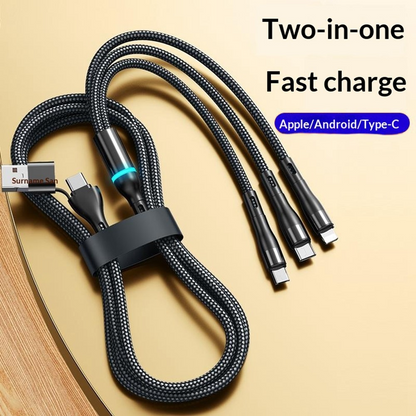 Nabíjací kábel USB-C / USB-A - Lightning / microUSB / USB-C OEM B6, 100W, 1,2 m, čierny