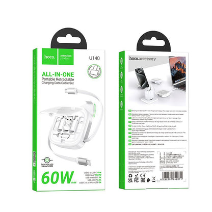 USB-C to USB-C Data and Charging Cable HOCO U140, 60W, 0.95m, White