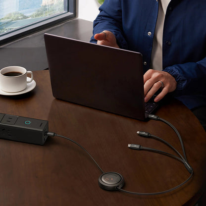 Nabíjací kábel USB-C - Lightning / microUSB / USB-C Baseus Free2Draw Retractable, 100W, 1.1m, Čierny P10368700111-04