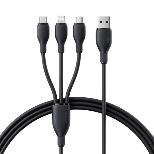 Nabíjací kábel USB-C - Lightning / microUSB / USB-C Baseus Ultra Fast 3in1, 20W, 0.8m, Čierny P10377501111-00