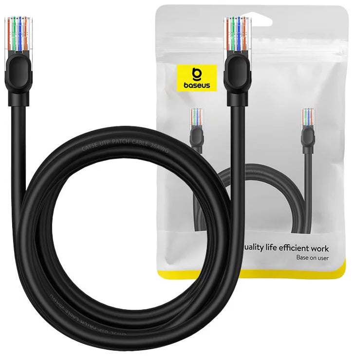Sieťový kábel Baseus, UTP, Cat5, 3m, Čierny B00133206111-04