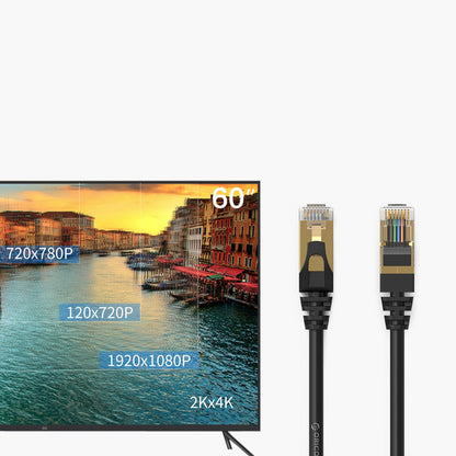 Sieťový kábel Orico PUG-C7, UTP, Cat7, 0,5 m, čierny