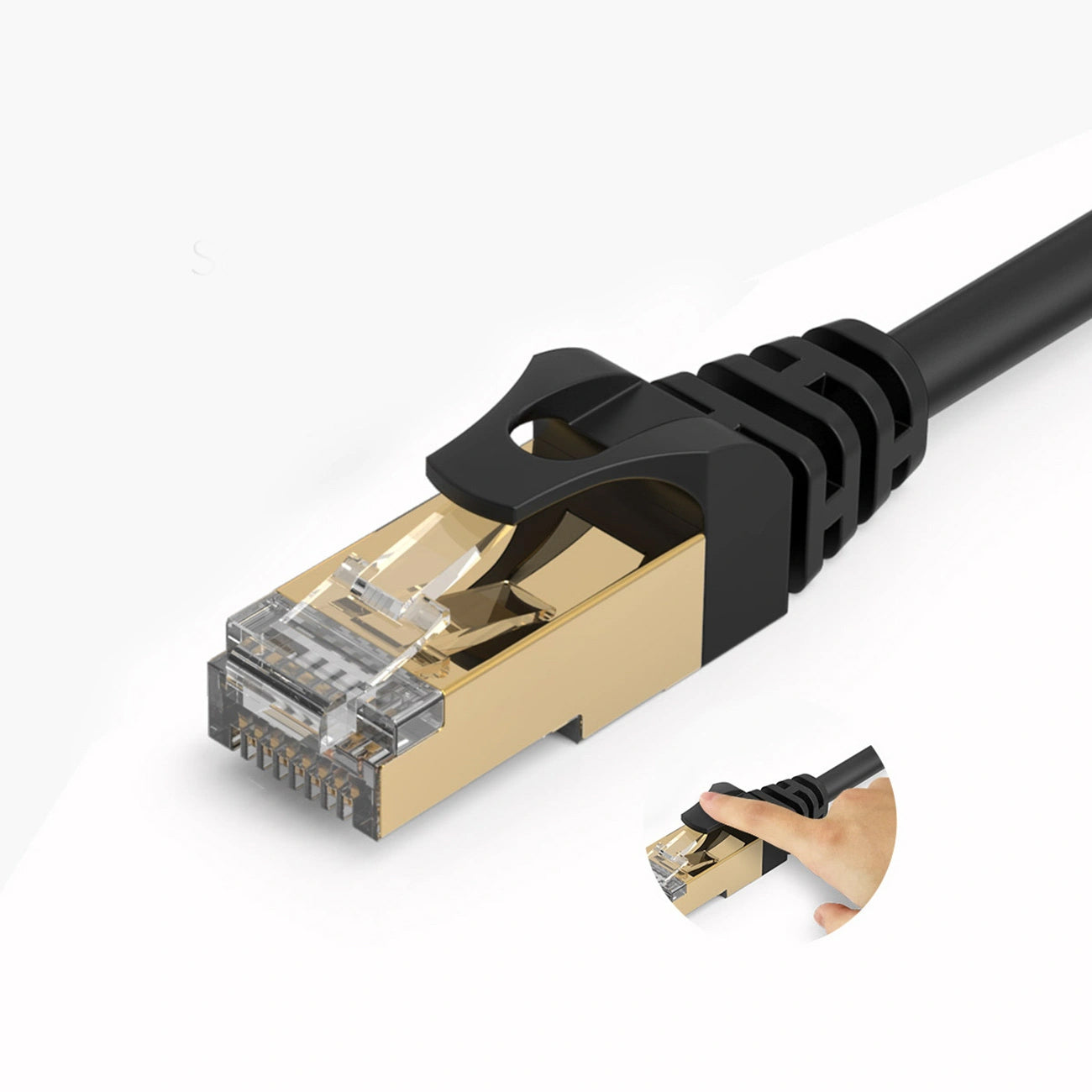 Sieťový kábel Orico PUG-C7, UTP, Cat7, 1m, čierny