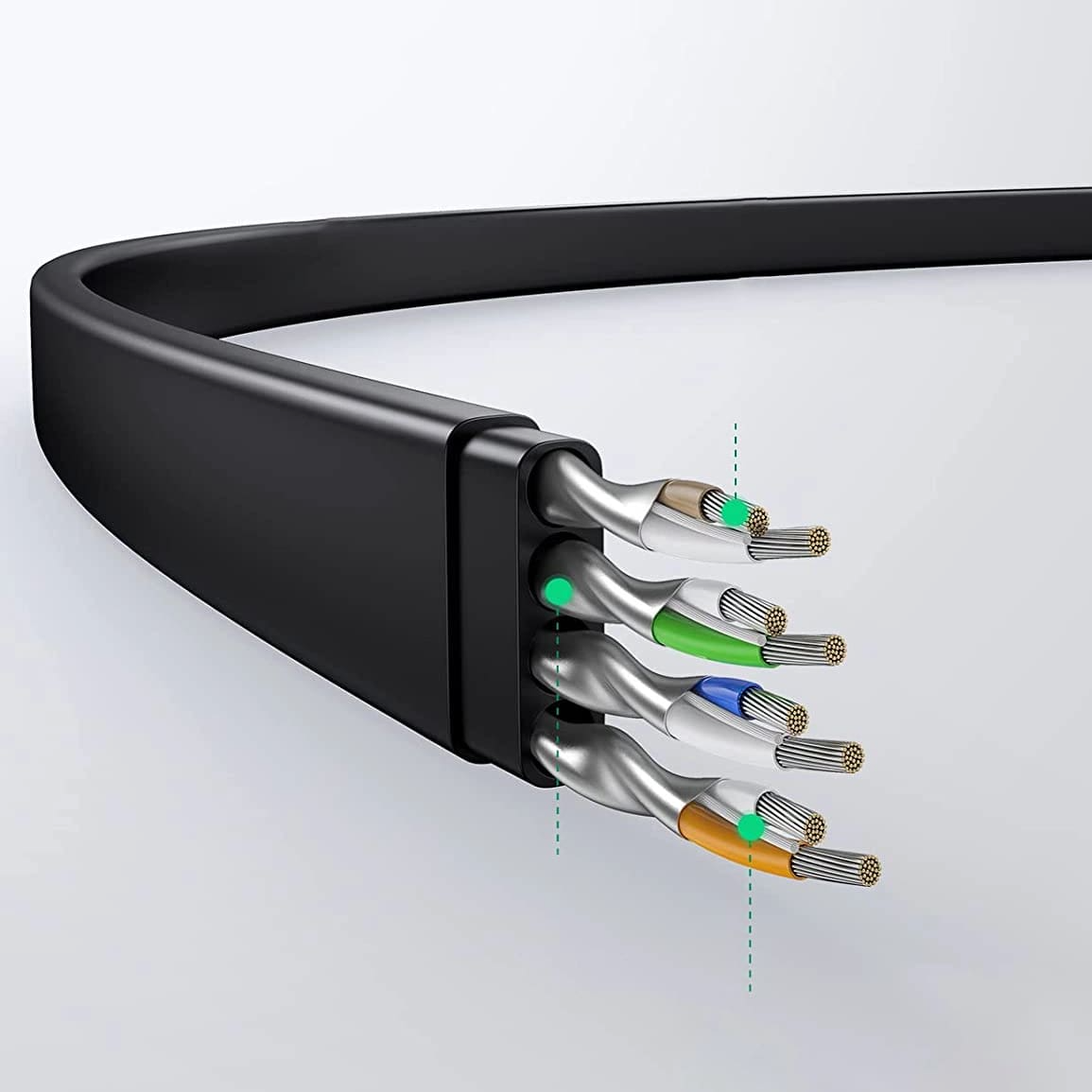 Sieťový kábel UGREEN NW102 Flat, UTP, Cat6, 0,5 m, čierny