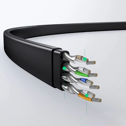 Sieťový kábel UGREEN NW102 Flat, UTP, Cat6, 0,5 m, čierny