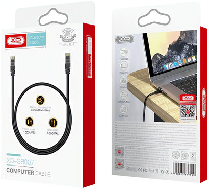Sieťový kábel XO Design GB007, UTP, Cat6, 1m, čierny