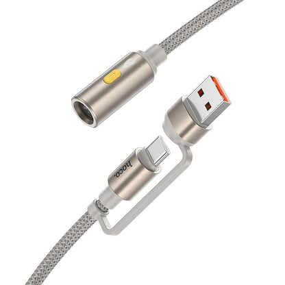 Elektrický zapaľovač HOCO UA38B, USB-C / USB-A, 0,3 m, Zlatý