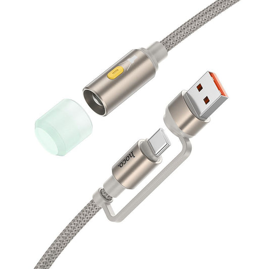 Kábel Led HOCO UA38C, USB-C / USB-A, 0.3m, Zlatý