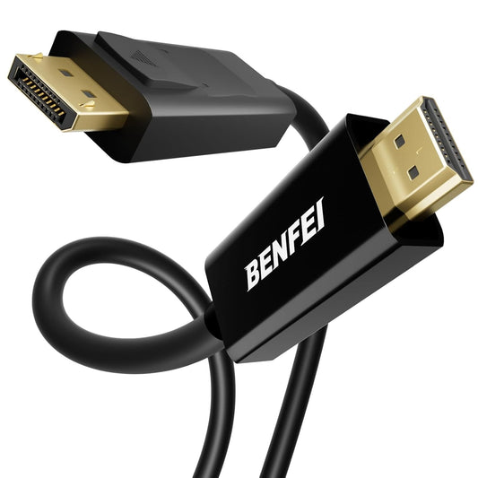 Video kábel Benfei, DisplayPort - HDMI, 4K, 1,8 m, čierny