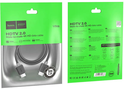 Video kábel HOCO US08, HDMI - HDMI, 4K, 1m, Čierny