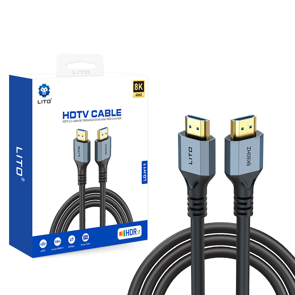 Video kábel Lito HD119, HDMI - HDMI, 8K, 1,8 m, čierny