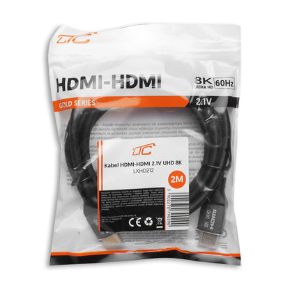 Video kábel LTC Gold, HDMI - HDMI, 8K, 2m, čierny