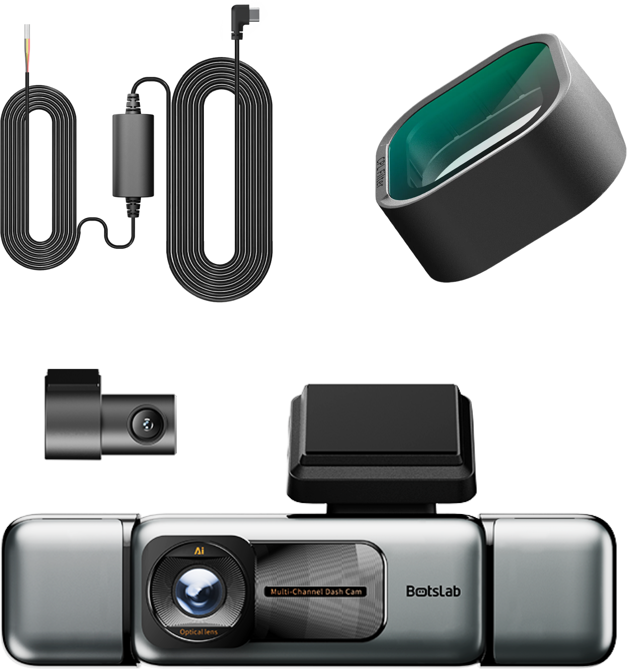 Predná a zadná kamera do auta Botslab G980H 4CH, 3K, Wi-Fi, GPS, displej 3,18 palca