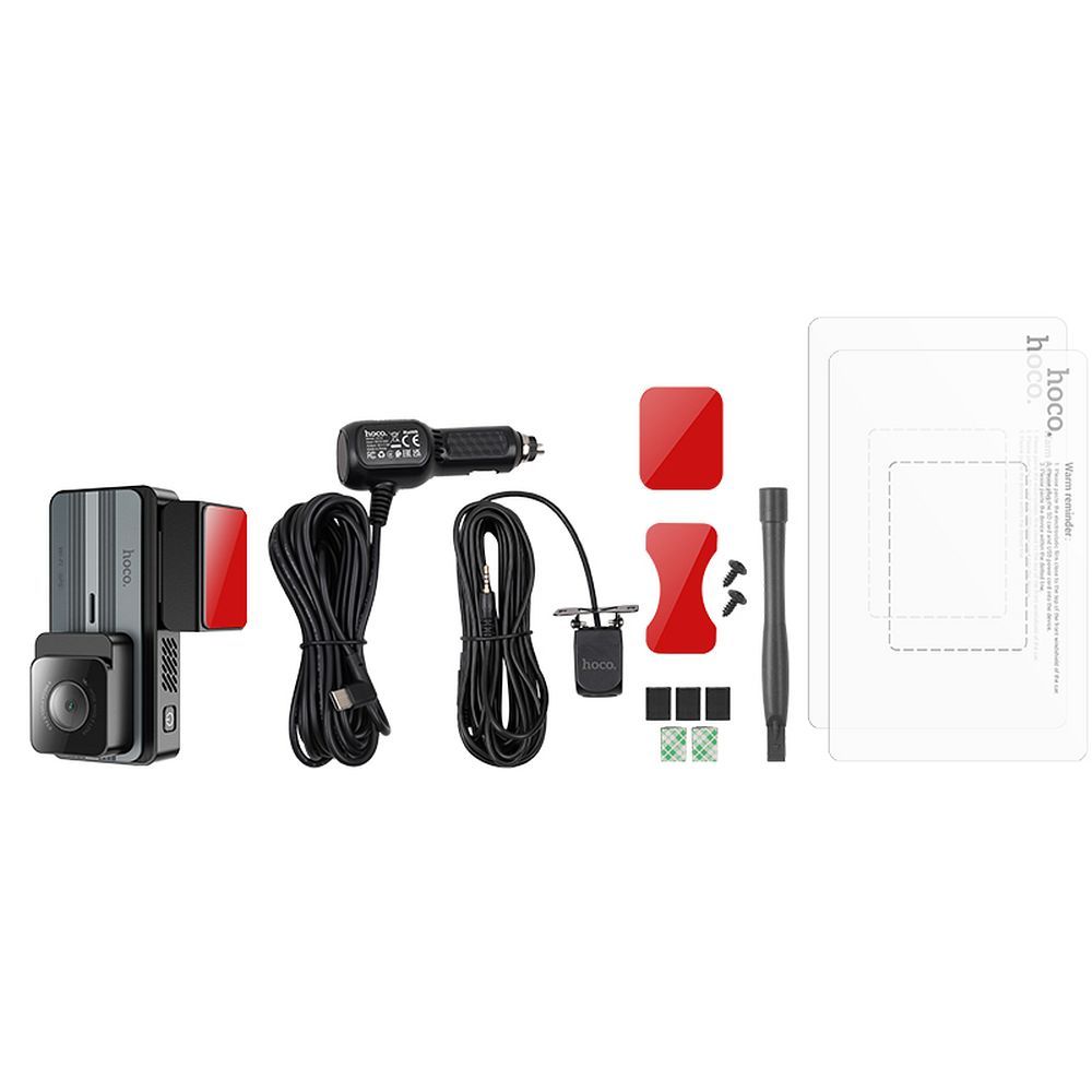 Auto kamera predná zadná HOCO DV12, 2K, Wi-Fi, GPS, Displej 3.69 palca