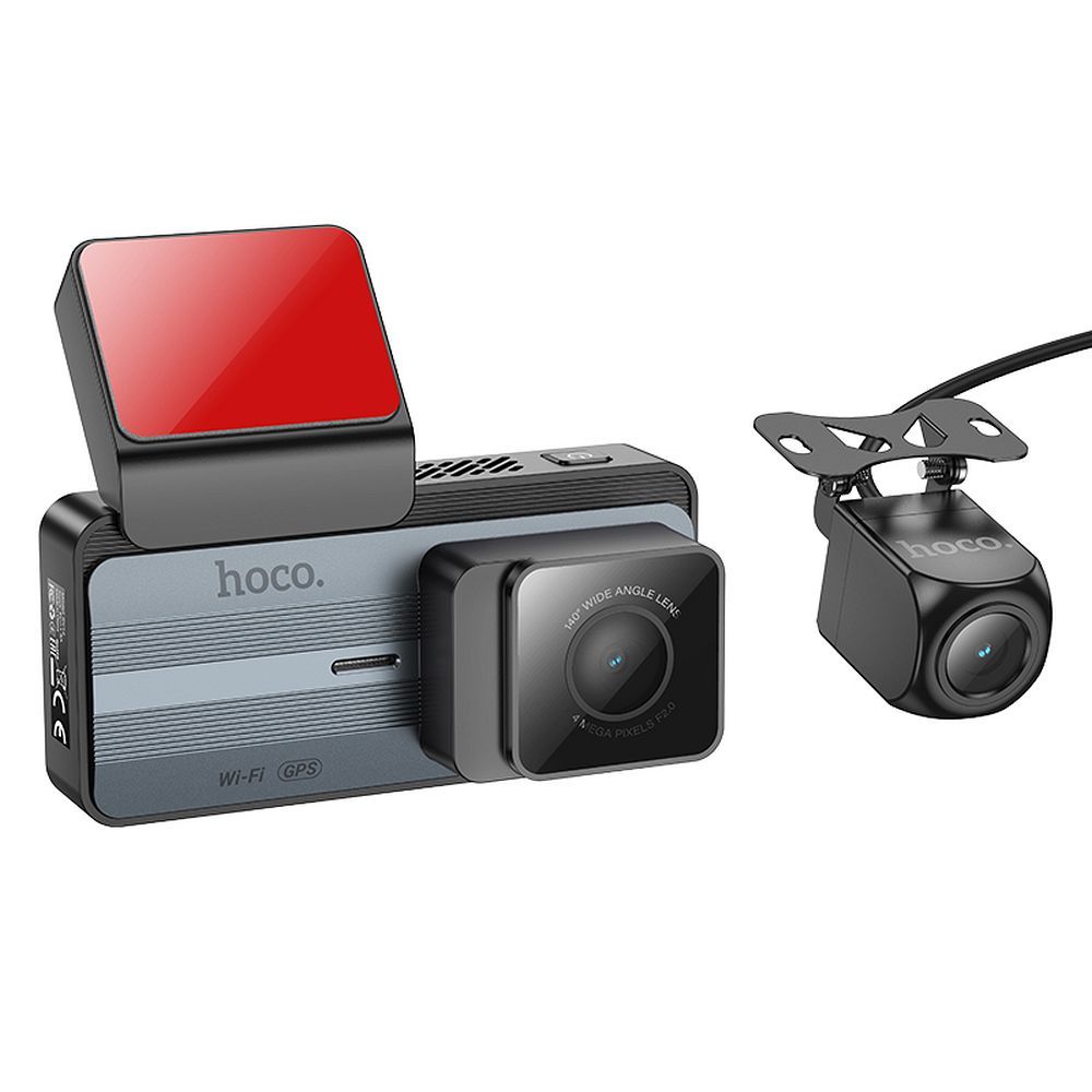 Auto kamera predná zadná HOCO DV12, 2K, Wi-Fi, GPS, Displej 3.69 palca