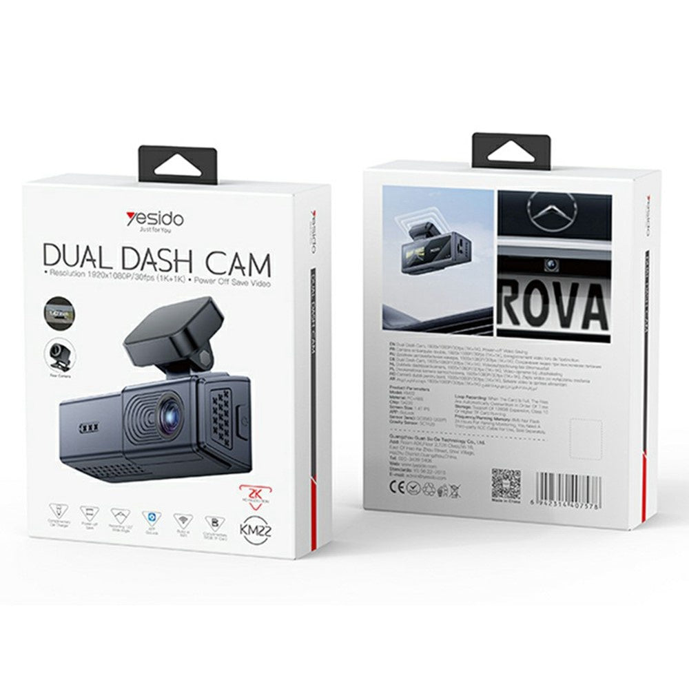 Auto kamera Yesido KM22, 1080P, Wi-Fi, Čierna