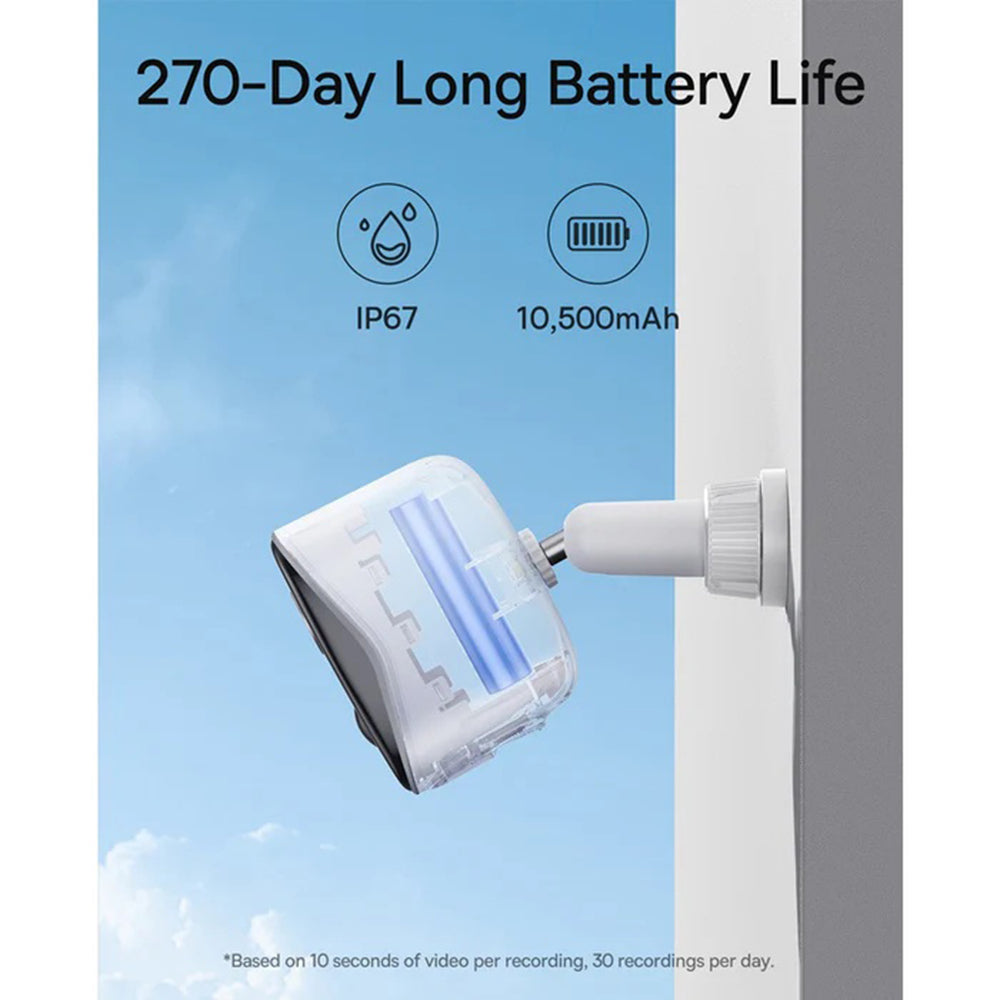 Kamera na sledovanie Baseus N1 Plus, Wi-Fi, 2K, IP67, Exteriér, Biela S0TV022132