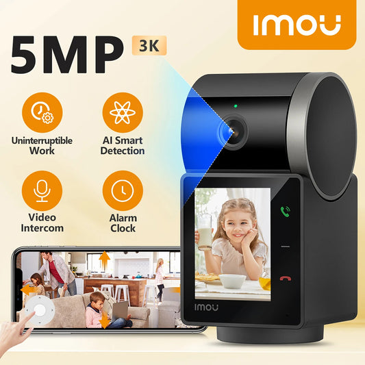 Imou Rex VT Pro Surveillance Camera, Wi-Fi, 3K, Indoor, Black IPC-S2VBP-5M0WR