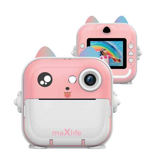 Digitálny fotoaparát s tlačovou funkciou MaXlife MXPC-100 Kids, ružový