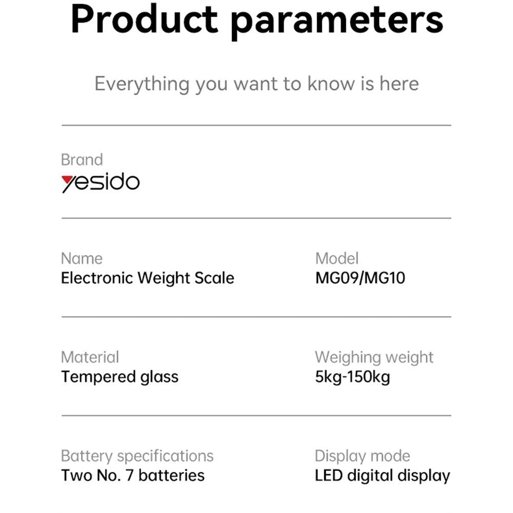 Digitálna váha Yesido MG09, Čierna