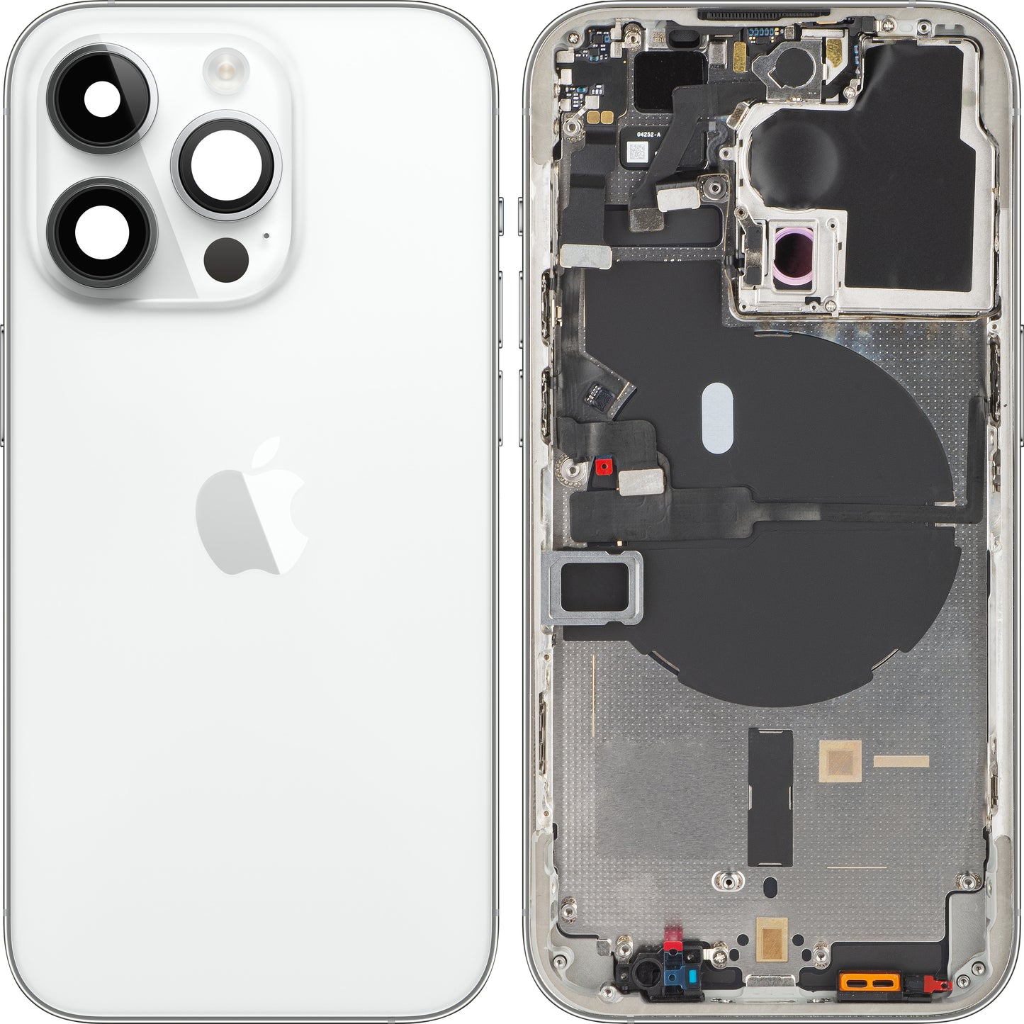 Kryt batérie pre Apple iPhone 14 Pro, so stredovým puzdrom, strieborný, vymeniteľný 