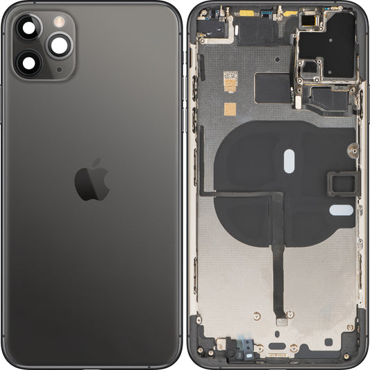 Kryt batérie pre Apple iPhone 11 Pro Max, so stredovým puzdrom, čierny (vesmírne sivý), Swap