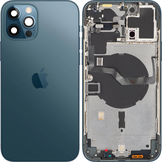 Kryt batérie pre Apple iPhone 12 Pro Max, so stredovým puzdrom, modrý (Pacific Blue), Swap