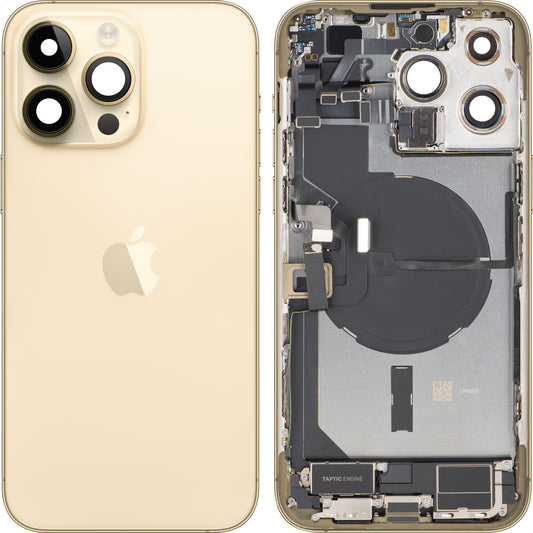 Kryt batérie Apple iPhone 14 Pro Max, S prostredným krytom, Kompletné diely, Zlatý, Swap