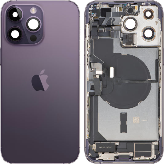 Kryt batérie Apple iPhone 14 Pro Max, S prostredným krytom, Kompletné diely, Fialový (Deep Purple), Swap
