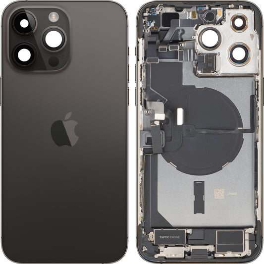 Kryt batérie Apple iPhone 14 Pro Max, S stredným krytom, Kompletné diely, Čierna (Space Black), Swap