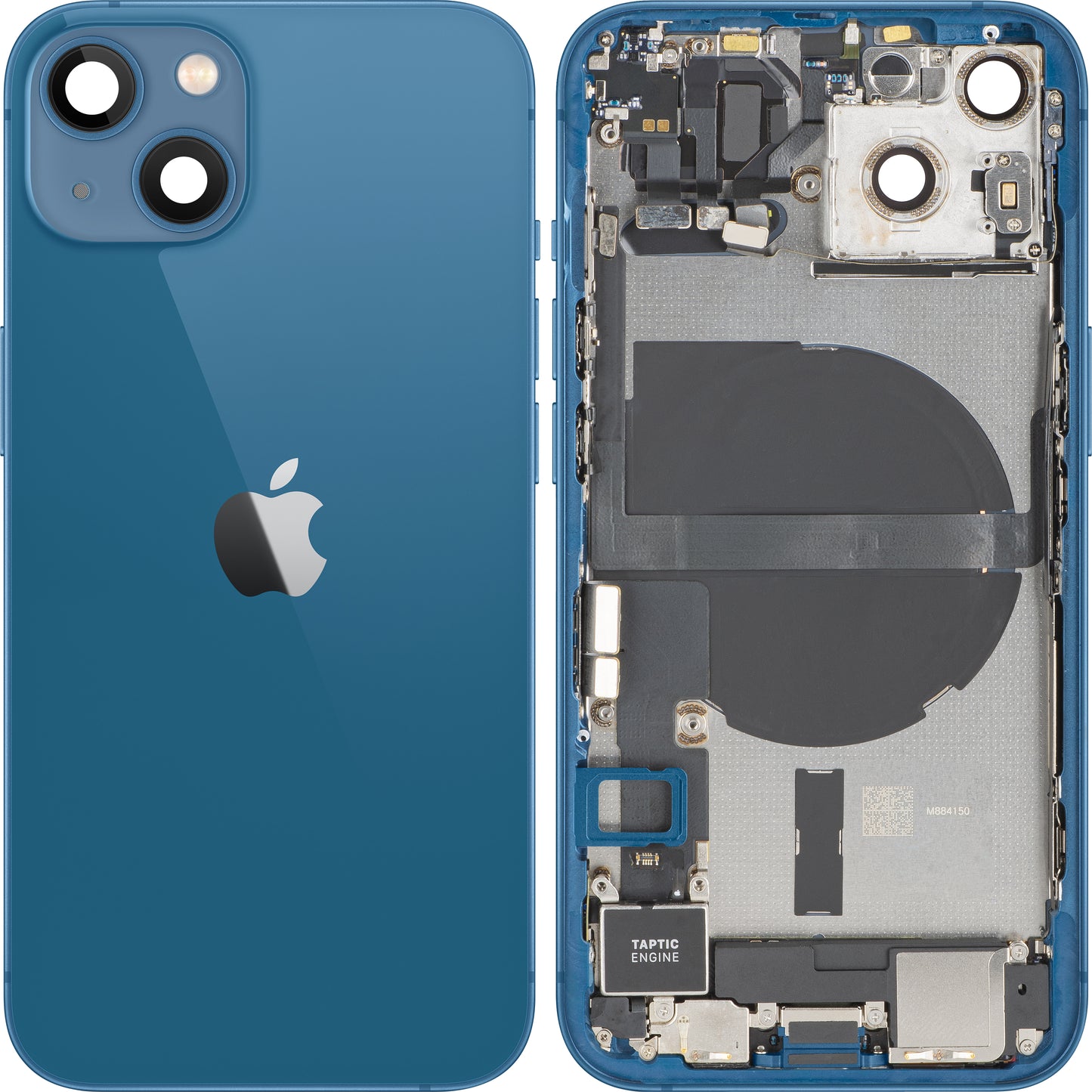 Kryt batérie Apple iPhone 13, s prostredným krytom, kompletné diely, modrý, Swap