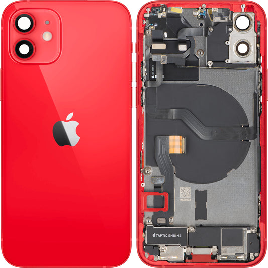 Kryt batérie Apple iPhone 12, S prostredným krytom, Kompletné diely, Červený, Swap