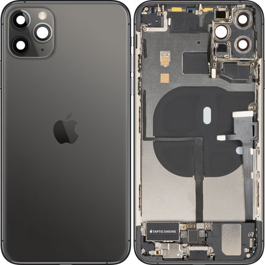 Kryt batérie Apple iPhone 11 Pro Max, so stredným krytom, kompletné diely, čierny (Space Gray), výmena