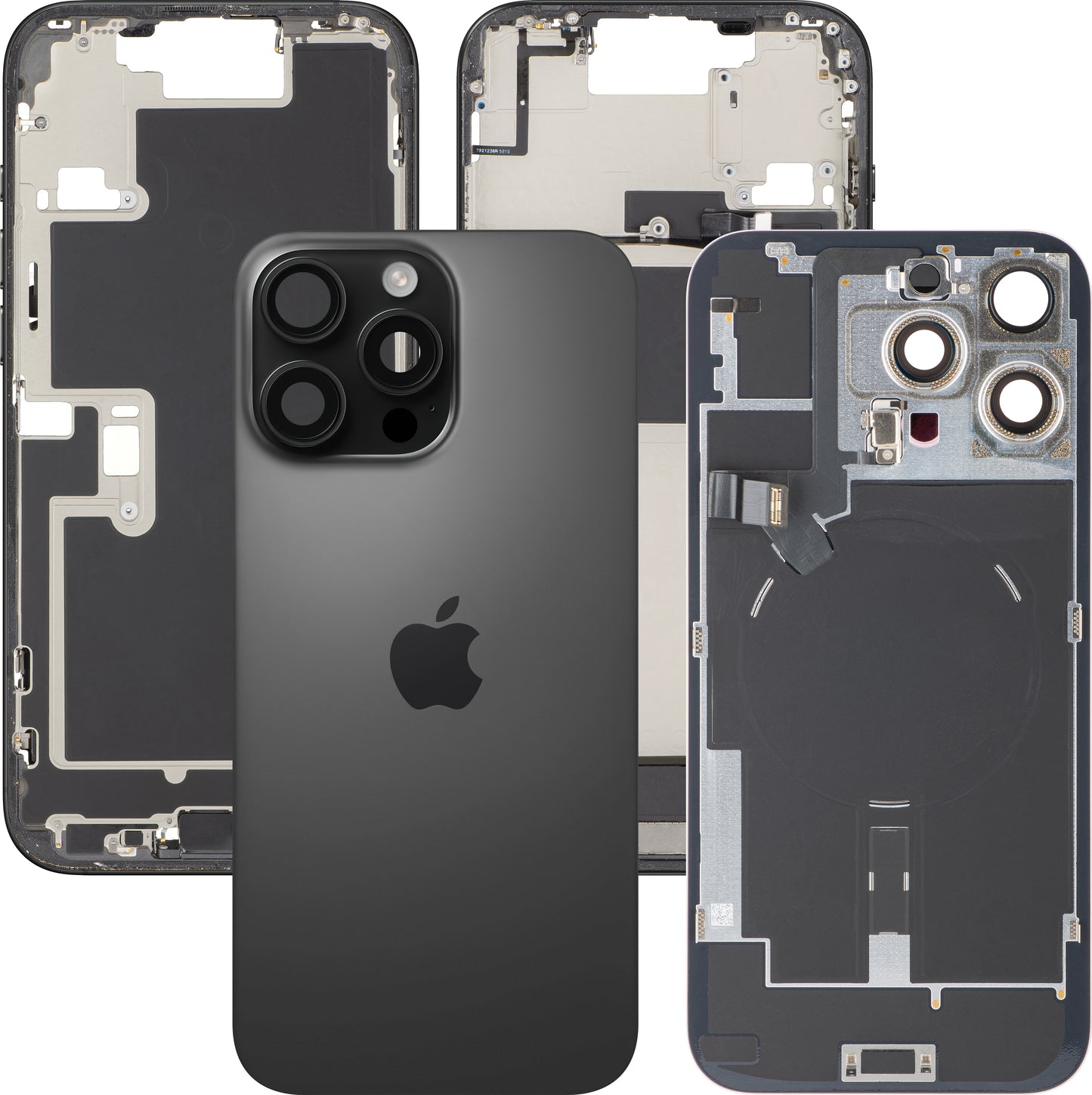 Kryt batérie Apple iPhone 16 Pro Max, S Stredným Krytom, Kompletné Diely, Čierny (Black Titanium), Swap