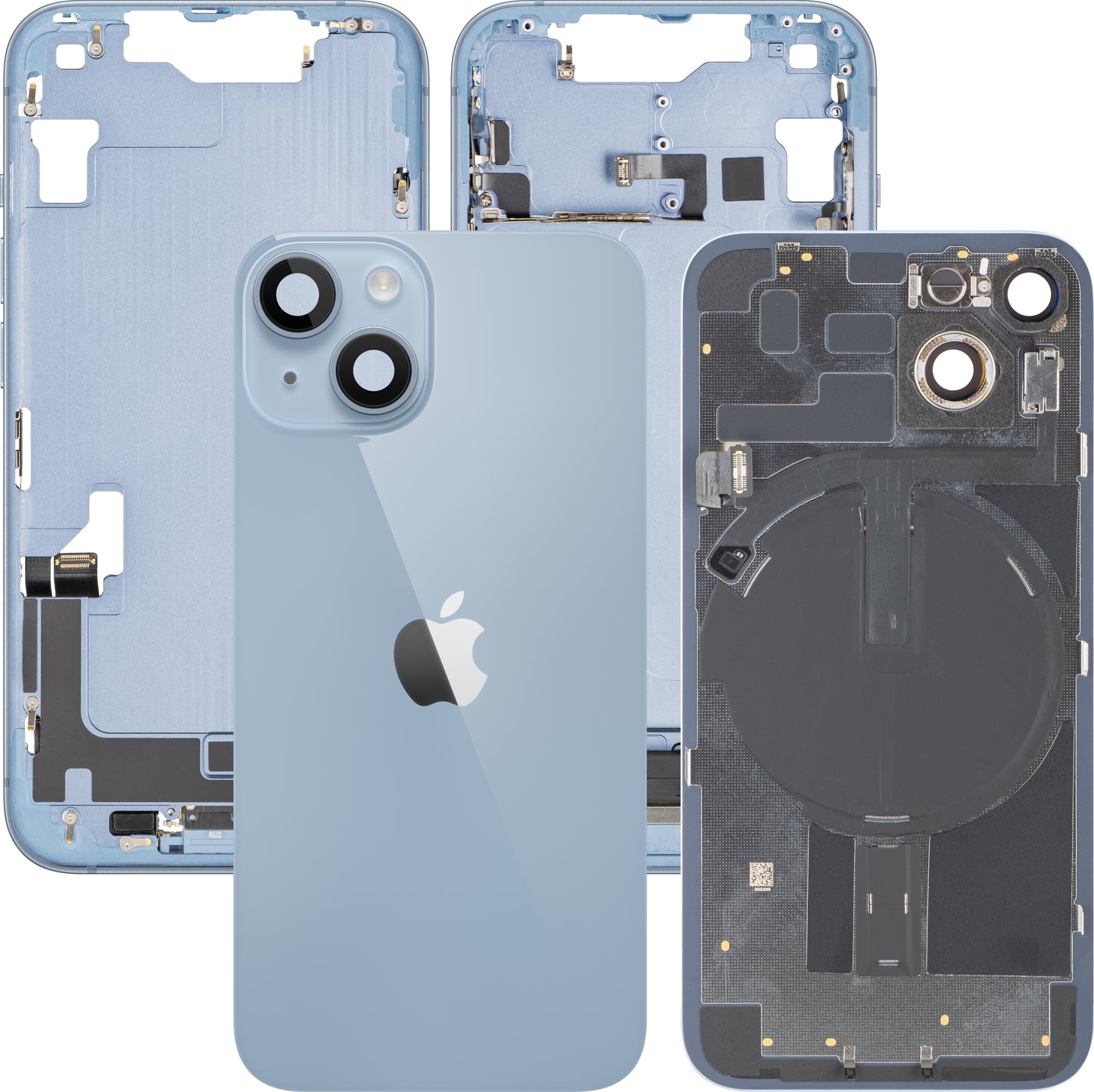 Kryt batérie Apple iPhone 14, S prostredným krytom, Kompletné diely, Modrý, Swap