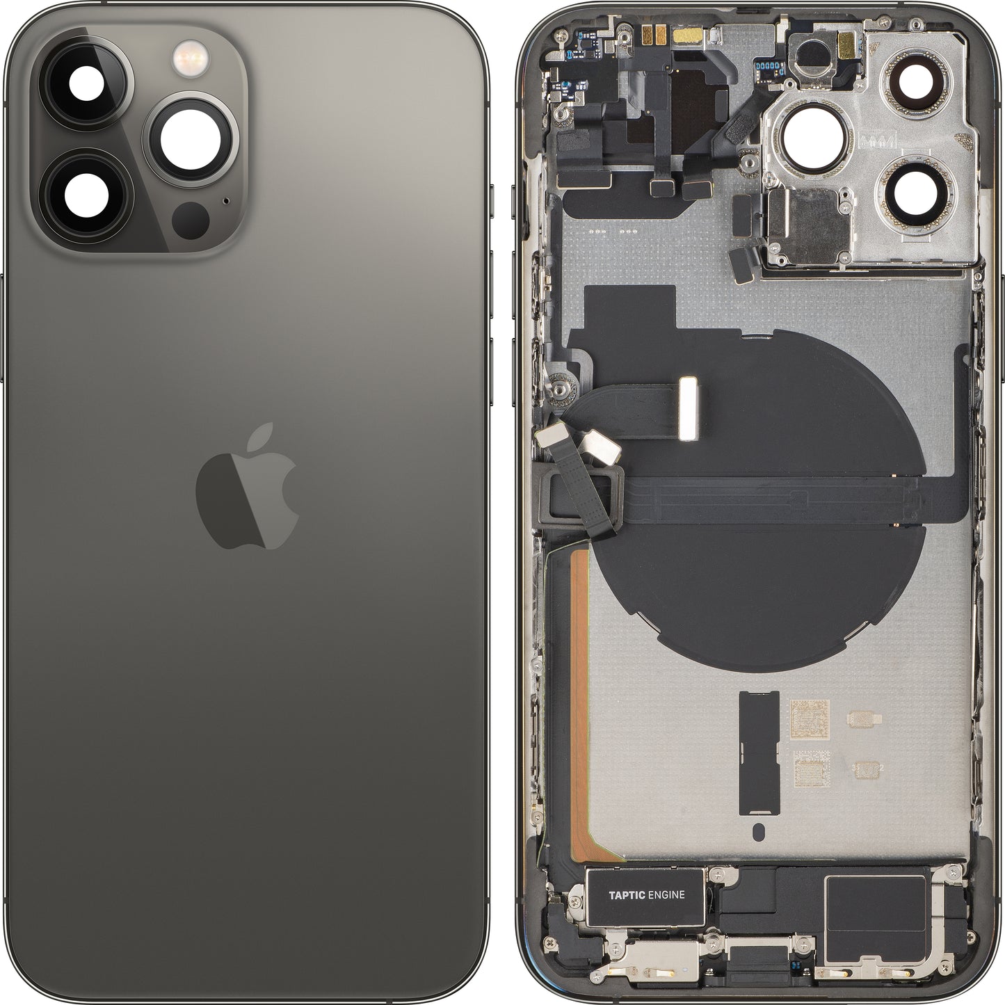 Kryt batérie Apple iPhone 13 Pro Max, so stredným rámom, kompletné diely, čierny (Graphite), výmena