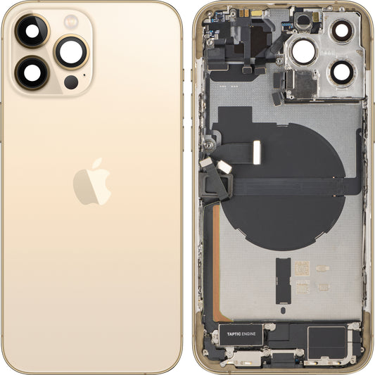 Apple iPhone 13 Pro Max Battery Cover, With Middle Frame, Full Parts, Gold, Swap