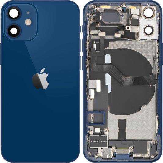 Apple iPhone 12 mini Battery Cover, With Middle Frame, Full Parts, Blue, Swap