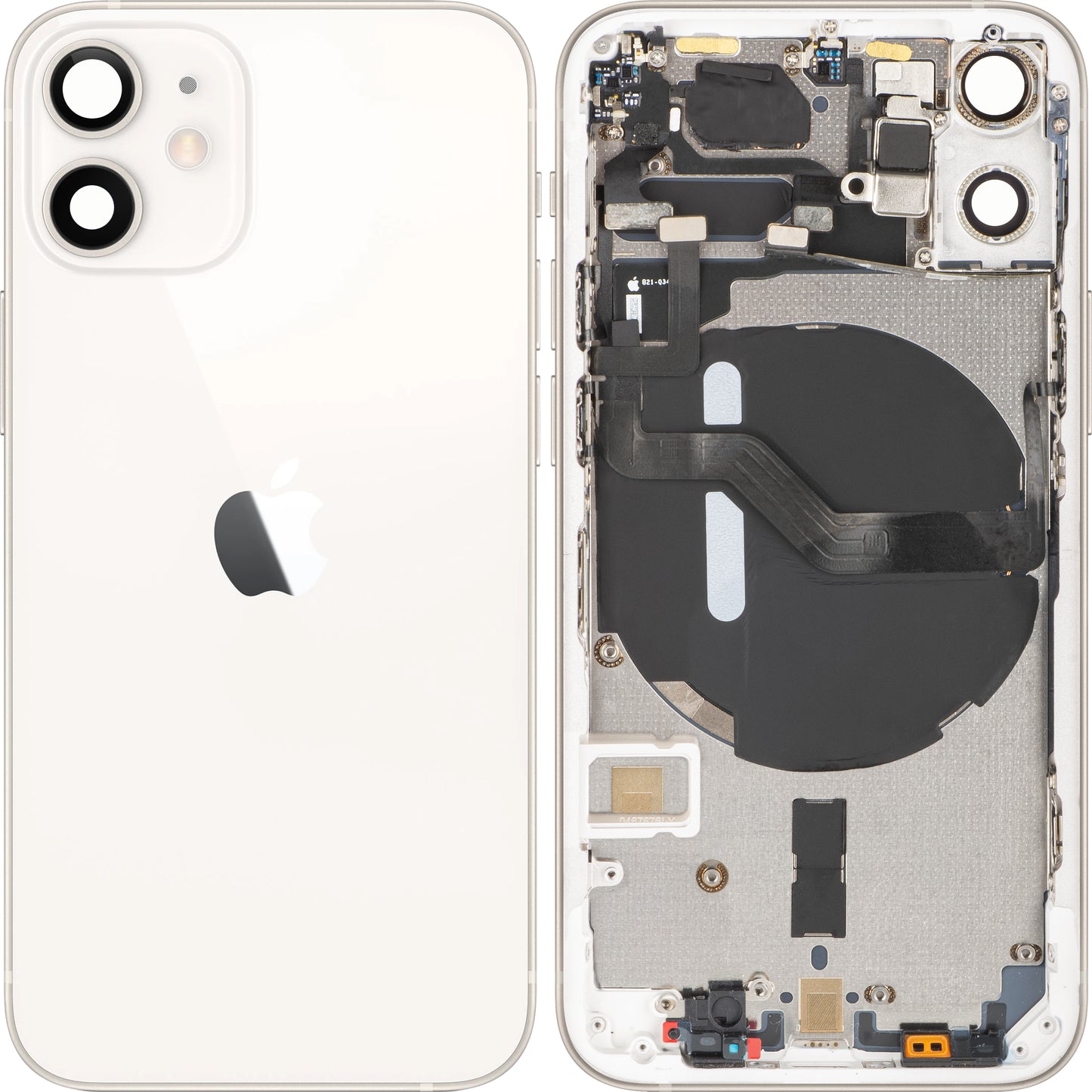 Kryt batérie Apple iPhone 12 mini, S prostredným krytom, Biely, Swap