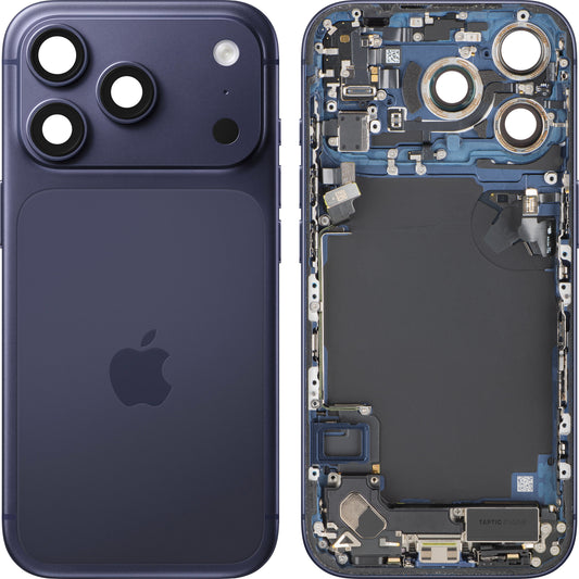 Apple iPhone 17 Pro Battery Cover, With Middle Frame, Full Parts, Navy Blue (Deep Blue), Swap