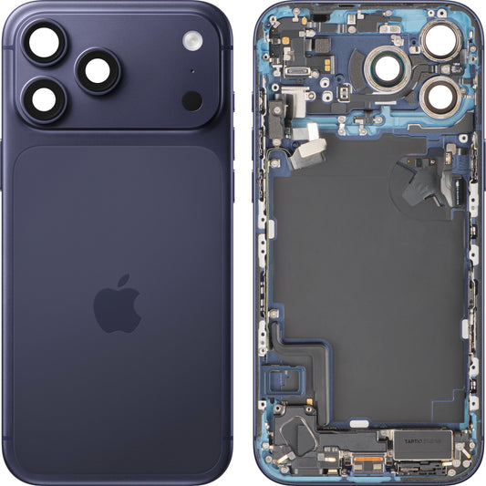 Kryt batérie Apple iPhone 17 Pro Max, so stredným krytom, kompletné diely, tmavomodrý (Deep Blue), výmena