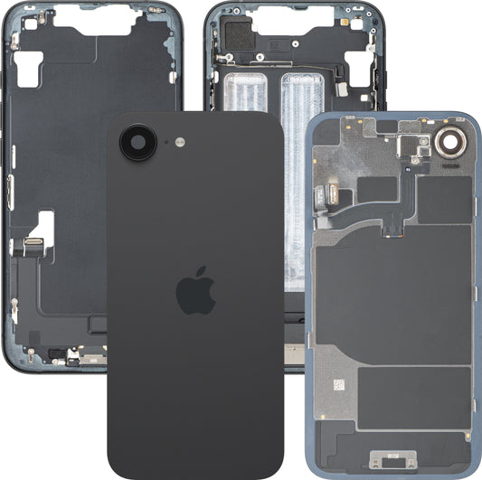 Kryt batérie Apple iPhone 16e, so stredným krytom, kompletné diely, čierny, výmena