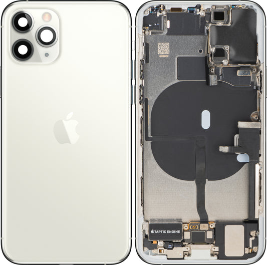 Kryt batérie Apple iPhone 11 Pro, so stredným rámom, kompletné diely, strieborný, výmena