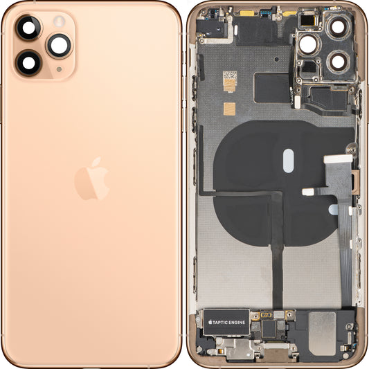 Kryt batérie Apple iPhone 11 Pro Max, so stredným krytom, kompletné diely, zlatý (matné zlato), prémiová výmena