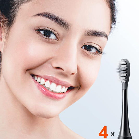 Náhradná hlavica Gum Care pre elektrickú zubnú kefku Bitvae S2 / S3, sada 4 kusy, čierna