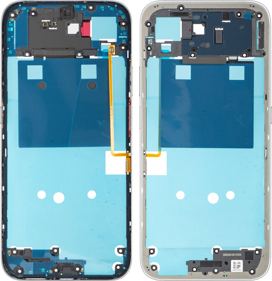 Stredný kryt Honor 600 Smart, biely (Meteor Silver), servisný balík 9707ADNS