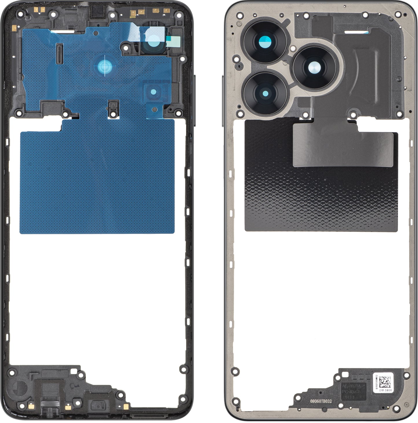 Stredný kryt Honor X5c Plus, Čierny (Midnight Black), Servisný balík 9707ACHX