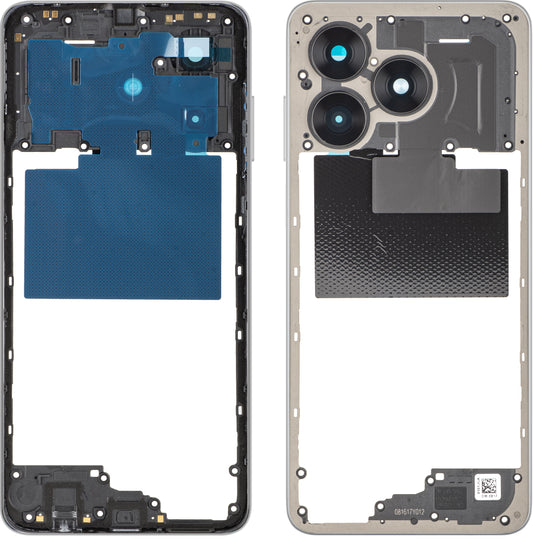 Stredný kryt Honor X5c Plus, Strieborný, Servisný balíček 9707ACJA